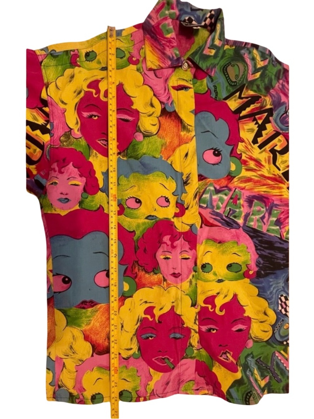 Vintage! 90’s Versace Jeans Couture Andy Warhol Long Sleeve Shirt Small - Picture 9 of 11